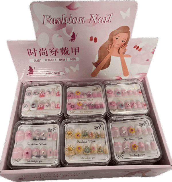 1985 Set Uñas Postizas Decoradas x 12 Cajas Acrílicas