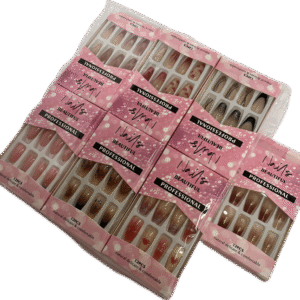 Set Uñas Postizas Decoradas Caja Cartón X 12