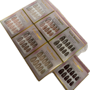 Set Uñas Postizas Decoradas Caja Cartón X 12