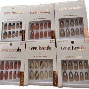 Set Uñas Postizas Decoradas Caja Cartón X 12