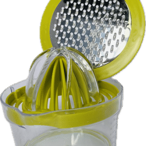 Exprimidor Manual de Cítricos Armable – Con Recipiente de Vidrio y Rayador Incorporado