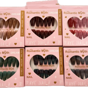 Set Uñas Postizas Decoradas Caja Cartón X 12