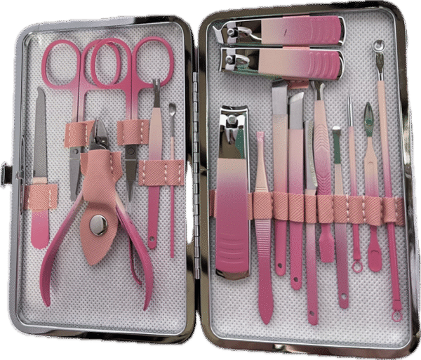 Set De Manicura En Estuche Rosado