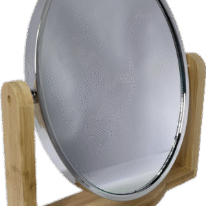 Espejo Ovalado con Base de Madera