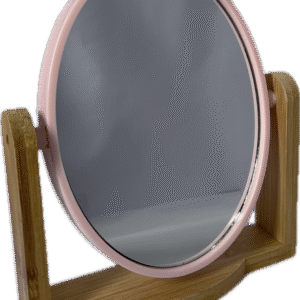 Espejo Ovalado con Base de Madera